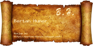 Bertan Hunor névjegykártya